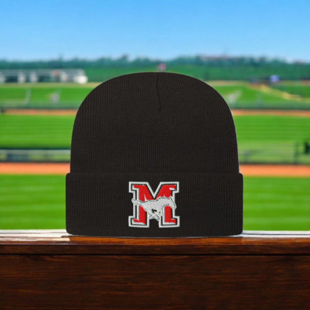 Manor High School Mustangs Baseball Knit Cap with Cuff - TKN24