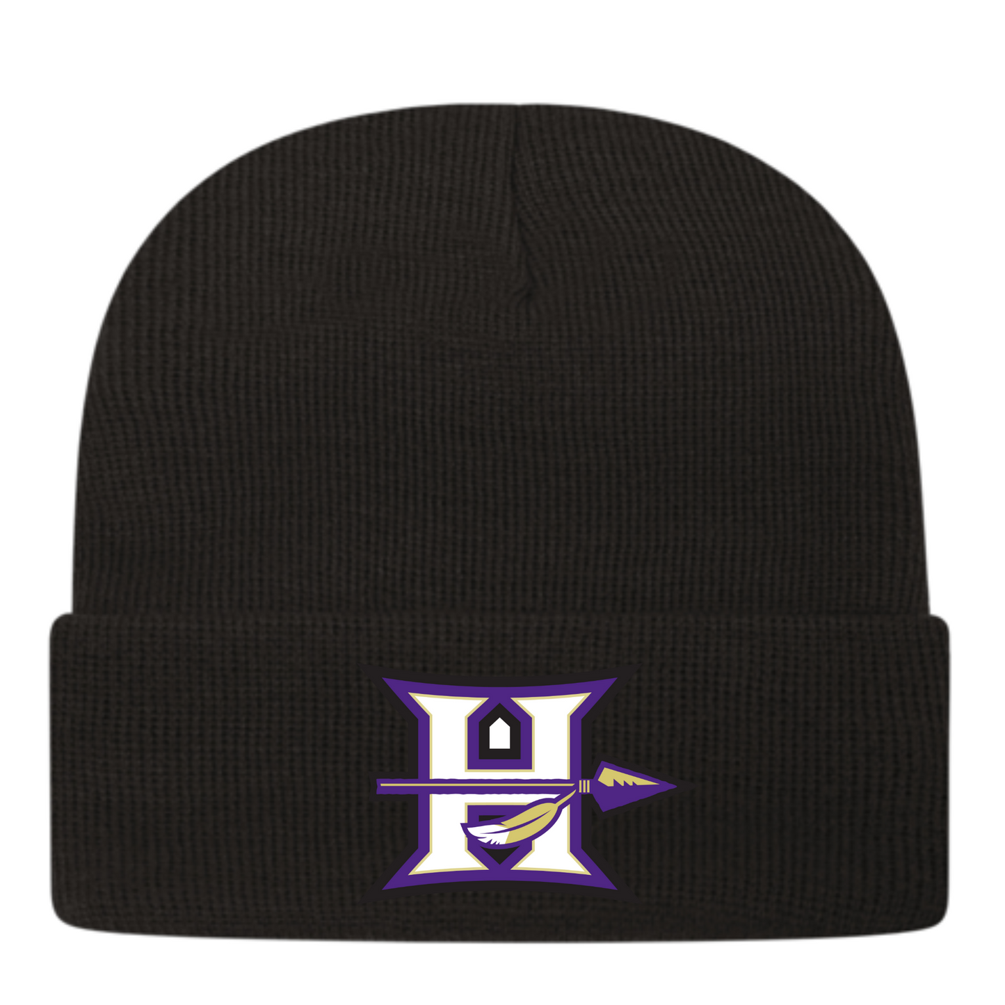 Hallsville Indian Basketball Knit Cap with Cuff - TKN24