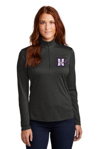 Hallsville Indian Basketball Sport Tek Ladies Endeavor 1/2 Zip Pullover - LST469