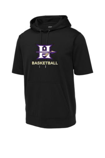 Hallsville Indian Basketball Sport-Tek Sport-Wick Fleece Short Sleeve Hooded Pullover - ST251