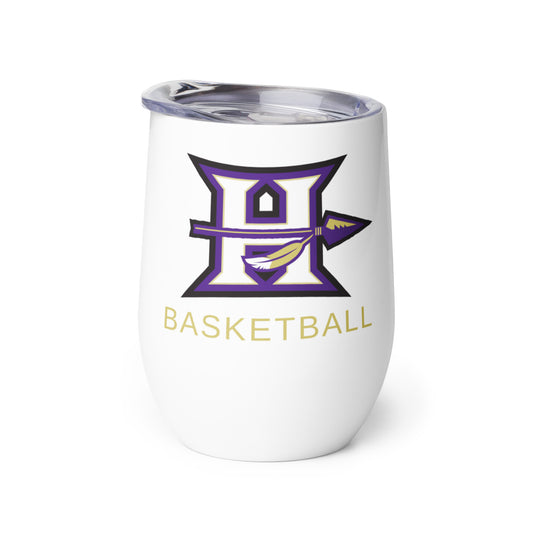 Hallsville Indian Basketball 12oz Wine/Cocktail Tumbler